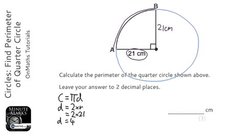 1) the measure of the central angle or 2) the length of the arc itself. Circles: Find Perimeter of Quarter Circle (Grade 4 ...