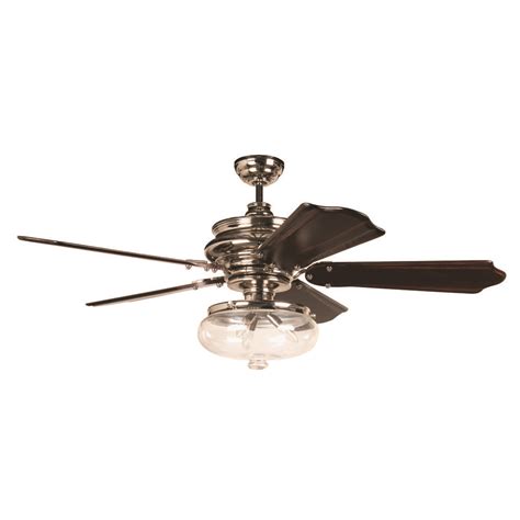 Brushed nickel ceiling fans with lights give you lots of flexibility in large rooms and provide focused overhead lighting in smaller spaces. Craftmade Lighting Townsend Polished Nickel Ceiling Fan ...