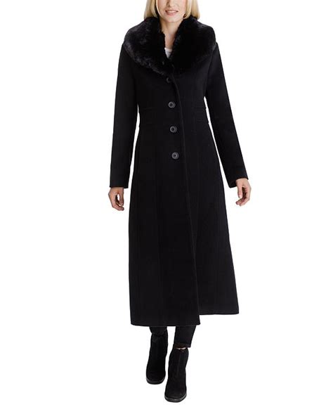 Anne Klein Petite Single Breasted Maxi Coat And Reviews Coats Petites D25