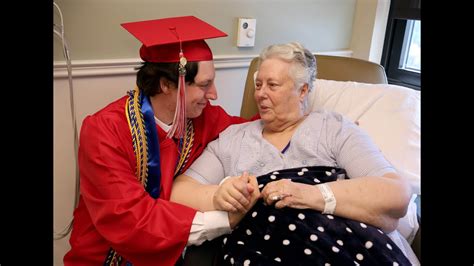 graduating grandson visits grandma in hospital youtube