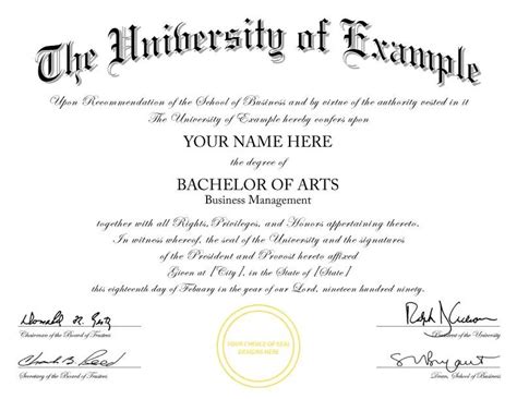 Printable Fake Degree Certificate