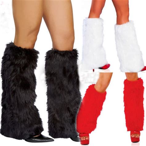 Fashion Women Winter Faux Fur Leg Warmers Fluffy Shaggy Boot Shoes