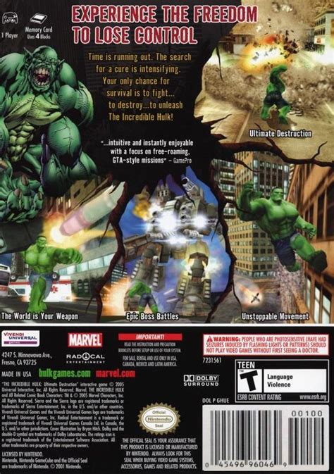 The Incredible Hulk Ultimate Destruction Cover Or Packaging Material Mobygames