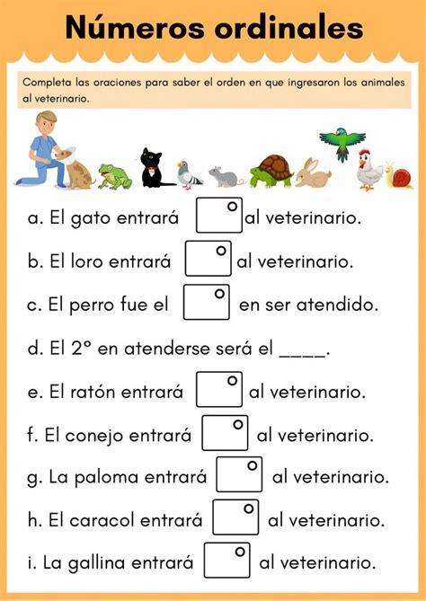 Números Ordinales Ficha Interactiva 2nd Grade Math Kindergarten Kids