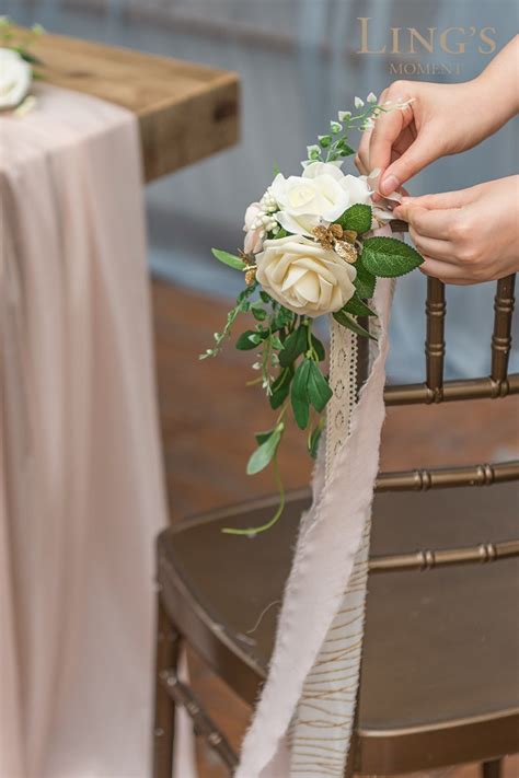 These wedding aisle chair flowers are one of our favorite trends this year and can be used indoors or outdoors. Ling's moment Wedding Aisle Decorations Flowers for Chairs ...