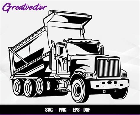Dump Truck L Eps Svg Png Dxf L Vector Art Clip Art Etsy