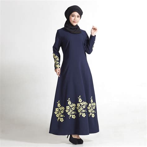 Fashion Malay Indonesian Muslim Dresses Floral Printed Islam Arab Women