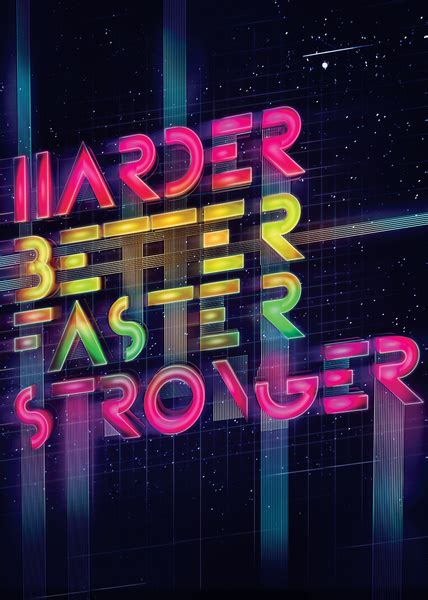 Daft Punk - Harder, Better, Faster, Stronger Art Print by Petar Pavlov
