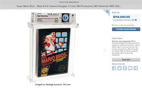 Una copia sellada de Mario Bros de 1985 se vendió como el juego más