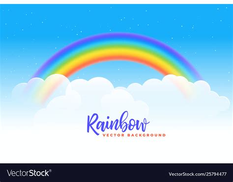 Rainbow And Clouds Background Design Royalty Free Vector