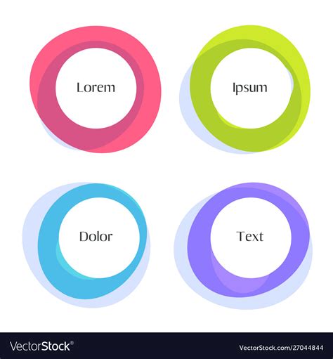 Four Circles Frames In Different Colors Set Vector Image