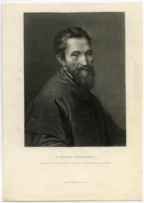 Antique Print Portrait Michelangelo Buonarroti Francois Ca 1840 Art