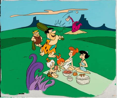 Flintstone Picnic Publicity Cel Hanna Barbera 1980s Flintstones