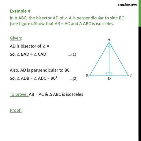 example 4 in triangle abc the bisector ad of angle a is perpendicul