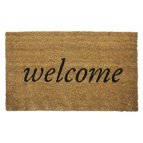 Entryways Welcome Coir Doormat Wbacking 18 X 30 Natural Coir And