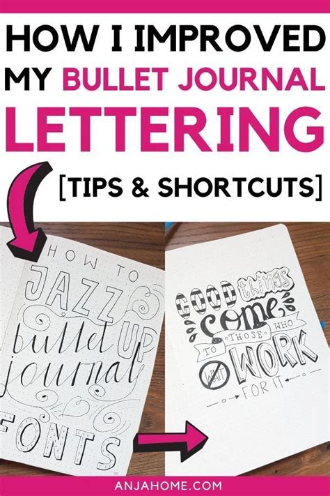 Bullet Journal Fonts With Free Hand Lettering Worksheets Artofit