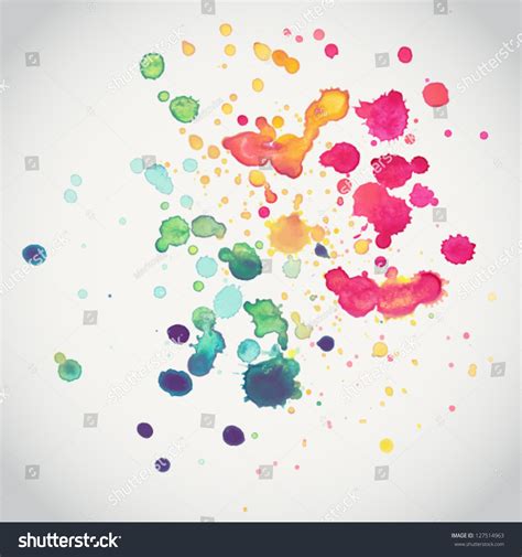 Spray Vector Paint Watercolor Splash Backgroundcolorful Paint Drops