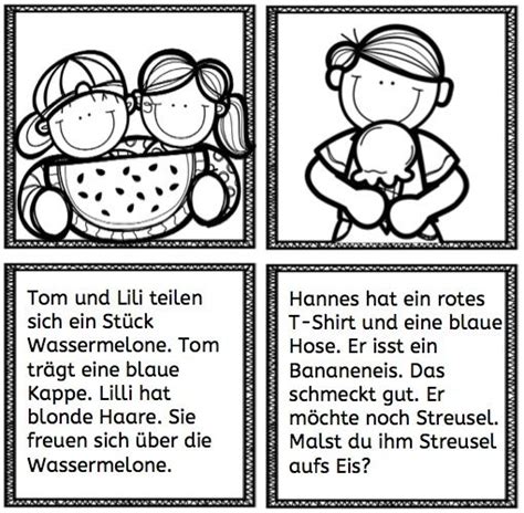 Wie bekommen kinder spaß am lesen üben? Ganz kurze Lesetexte: Eis und Wassermelone #Lesen #kostenlos #freebie | Deutsch lesen ...
