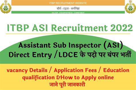 Itbp Asi Recruitment 2022 Apply For 38 Posts On Recruitmentitbpolice