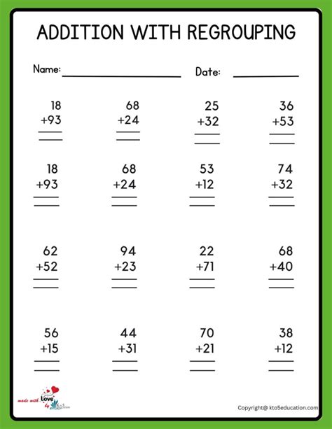 Addition Without Regrouping Worksheets Free Download