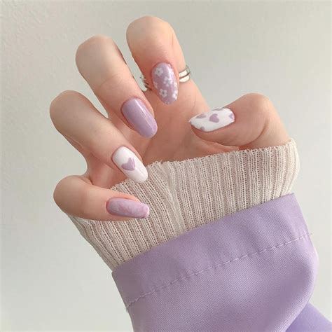 Pin By Ohlayy On Aycrlic Nails Purple Nails Simple Nails Gel Nails