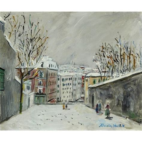 Artwork By Maurice Utrillo Montmartre Rue Du Mont Cenis Sous La Neige