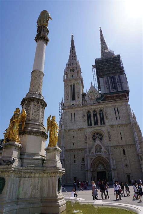 Zagreb Cathedral And The Holy Mary Monument Helen On Her Holidays