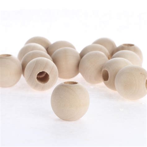 Round Unfinished Wood Beads Wood Beads Wood Crafts Craft Supplies