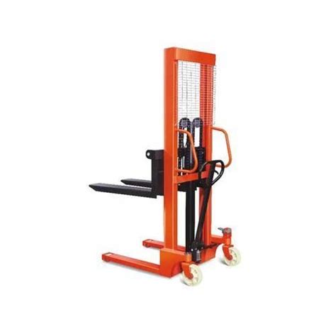 Hydraulic Mild Steel Adjustable Fork Stacker For Industrial Lifting