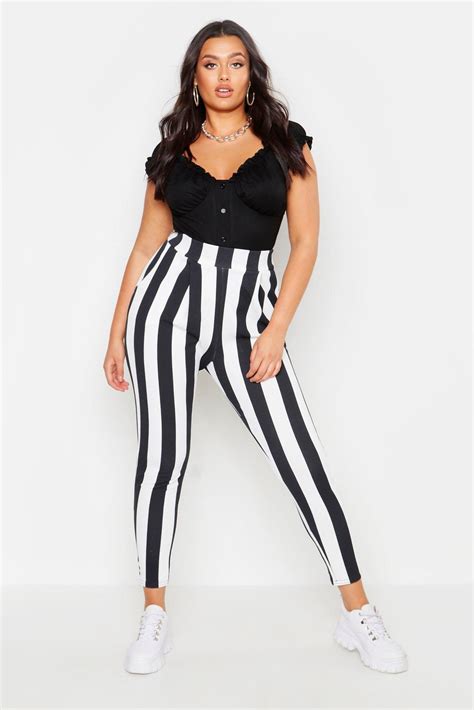 Plus Pleat Front Striped Pants Plus Size Outfits Striped Clothes