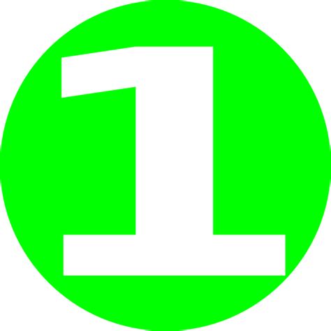 Glossy Green Circle Icon With 1 Clip Art At