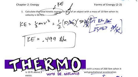 Thermodynamics 2 2 Forms Of Energy Examples 1 And 2 Youtube