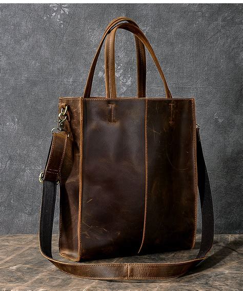 Brown Leather Tote Work And Travel Leather Bag Leather Etsy