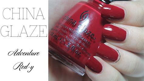 china glaze adventure red y swatch youtube