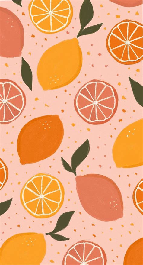 Lemon Pattern Illustration Cute Patterns Wallpaper Art Wallpaper