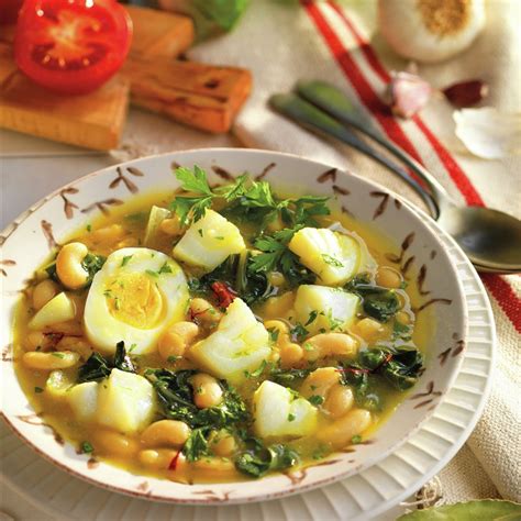 Potaje De Bacalao Con Alubias Y Acelgas