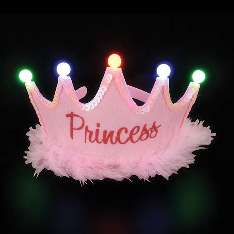 Rinco Light Up Flashing Royal Princess Tiara Pink 65