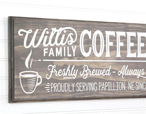 Personalized Coffee Shop Farmhouse Retro Style Wood Sign 3 Etsy