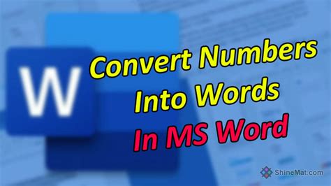 How To Convert Numbers To Words In Ms Word