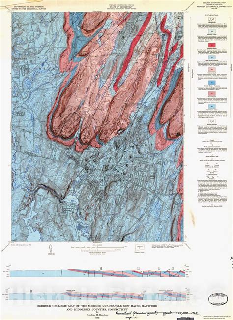 Map Bedrock Geologic Map Of The Meriden Quadrangle New Haven