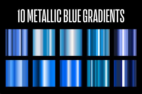 10 Metallic Blue Gradients Ai Gradients Creative Market