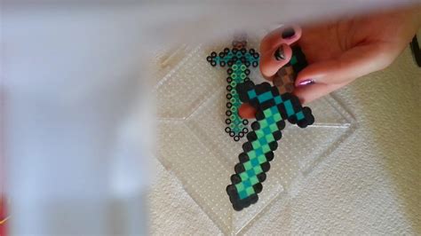 Minecraft Perler Bead Diamond Sword Youtube