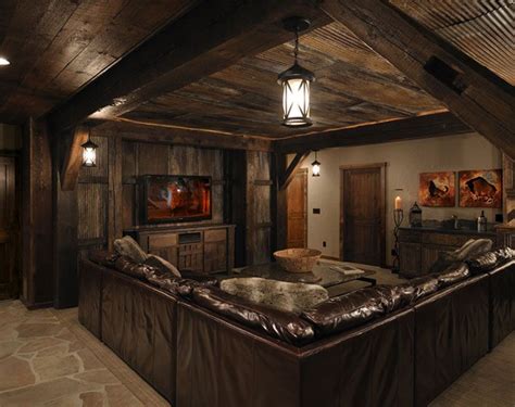 Home Remodeling Ideas Rustic Basement Basement Design Country Builders