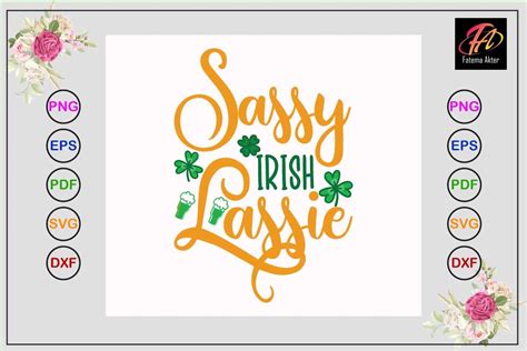 Sassy Irish Lassie Svg T Shirt Design Graphic By Facreativeidea · Creative Fabrica
