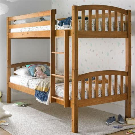 American Solid Honey Pine Wooden Bunk Bed Happy Beds