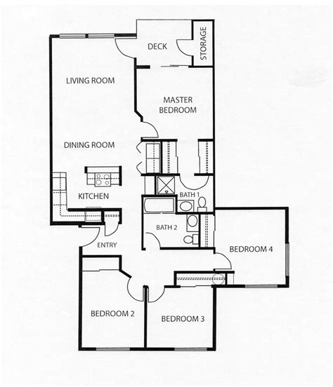 Topmost 4 Bedroom House Floor Plans With Pictures Delicious New Home
