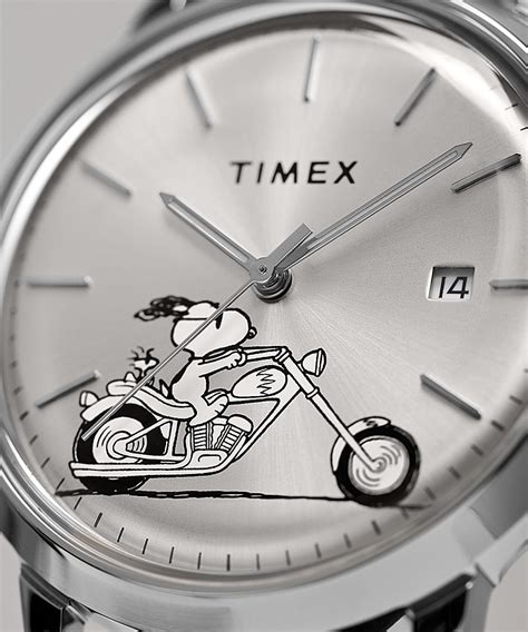 Timex Marlin Automatic X Snoopy Easy Rider 40mm Leather Strap Watch