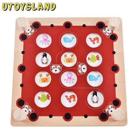 Utoysland Wooden Memory Training Matching Pair Game Checkerboard Early