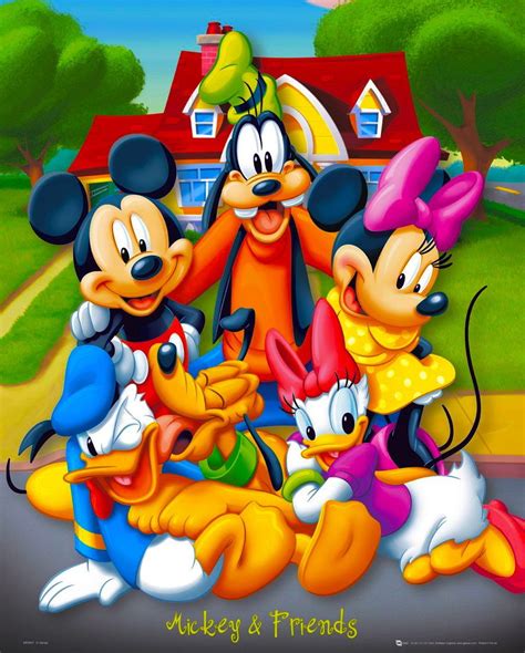 Mickey Minnie Goofy Daisy Donald And Pluto Disney Mickey Mouse Retro