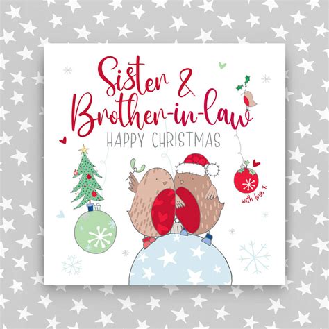Sister And Brother In Law Christmas Greetings Card By Molly Mae®